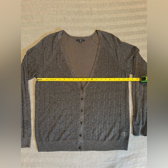 Gap Gray Shimmer Button-Up Cardigan Size XL - Picture 10 of 10